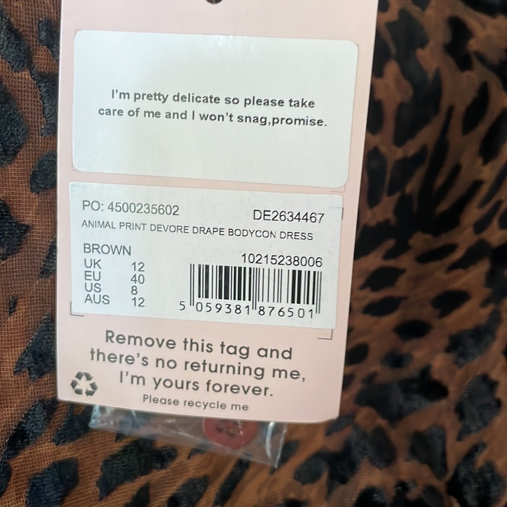 Misguided Animal Print Devore Drape Bodycon Dress - image 6